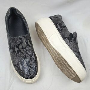 J/Slides Cleo Platform Leather Snake‎ Embossed Slip On Sneaker
